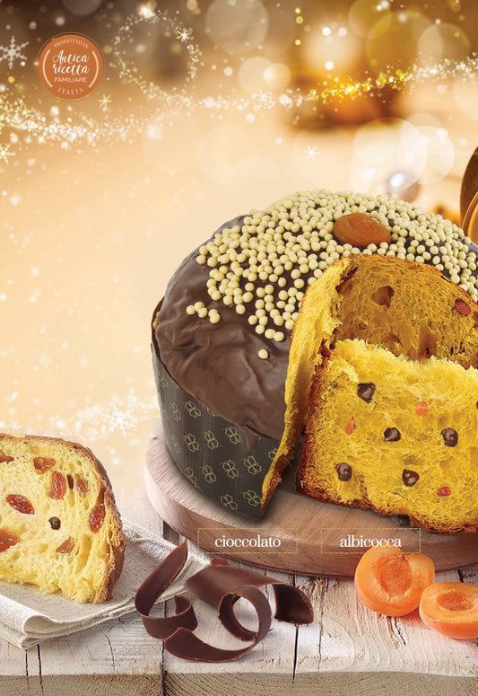 PANETTONE ARTIGIANALE ALBICOCCA E CIOCCOLATO 1 KG