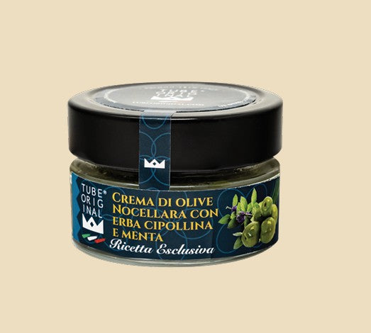 Crema di olive nocellara con erba cipollina e menta