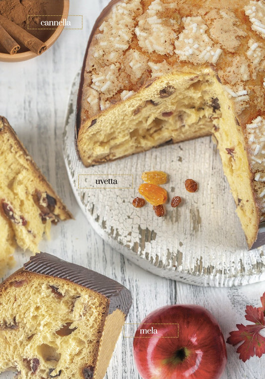 PANETTONE ARTIGIANALE MELA UVETTA E CANNELLA 1 KG